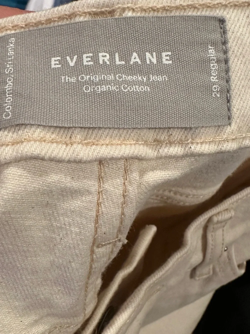 Everlane The Original Cheeky High Rise Jean Pants Ecru Cream Barrel 29